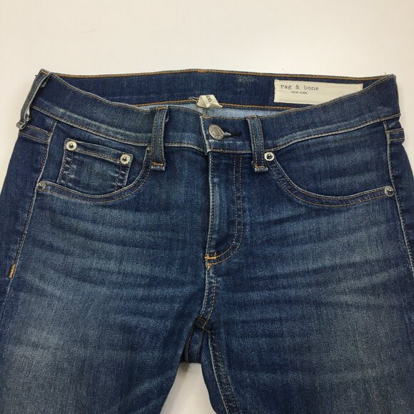 RAG & BONE Rae Wash 5 Pocket Logo Hardware Ankle Skinny Denim Jeans - Picture 5 of 12